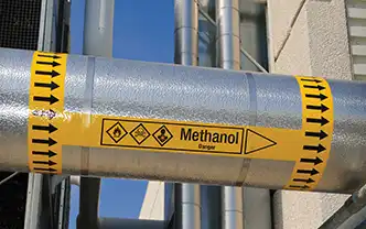 Rohrleitungskennzeichnung Rohretiketten für Chemie Industrie DIN 2403