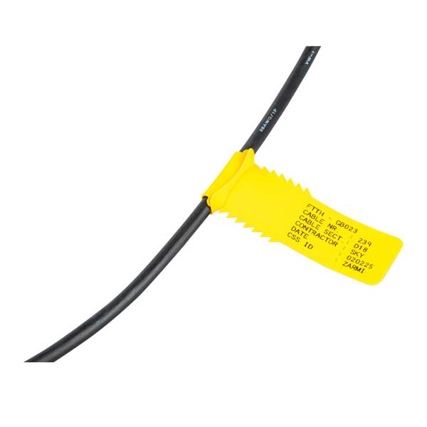 Hypertag Kabelanhänger Brady B-348 Polyolefin halogenfrei UV-beständig minimale Rauchentwicklung ohne Kabelbinder Untertagebetrieb