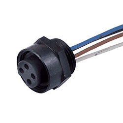 Binder Flanschdose mit Litzen 7/8-16 UNF Serie 820, hinten verschaubbar