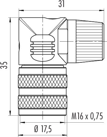 Binder Winkeldose Kunststoff 6 - 8 mm Serie 682