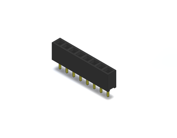 Buchsenleiste R2,00, einreihig, Höhe 4,3 mm, AU