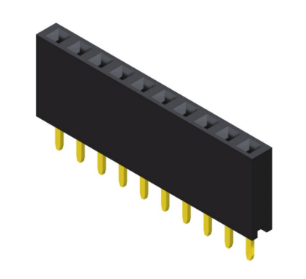 Buchsenleiste R2,54, einreihig, Höhe 8,5 mm 3-Punkt Kontakt AU