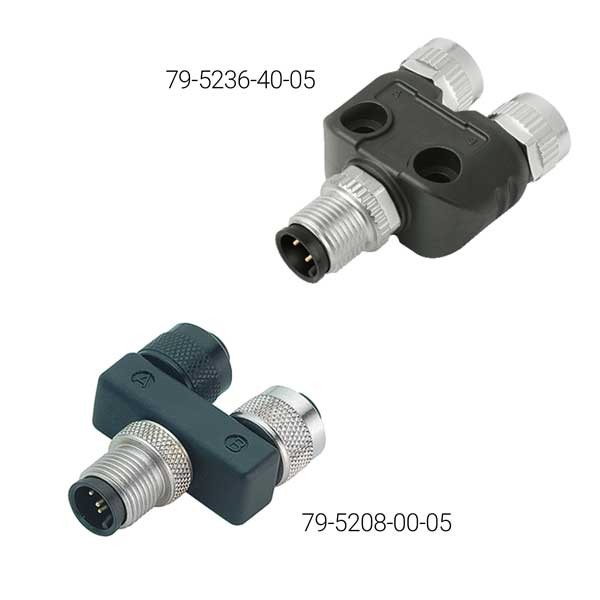 Binder 2-fach Verteiler 5/5 pol. Serie 765, M12 S5 - 2x B5