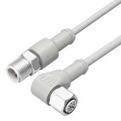 Binder Verbindungsleitung Winkelstecker - Dose, M12A Serie 763 Kabel grau
