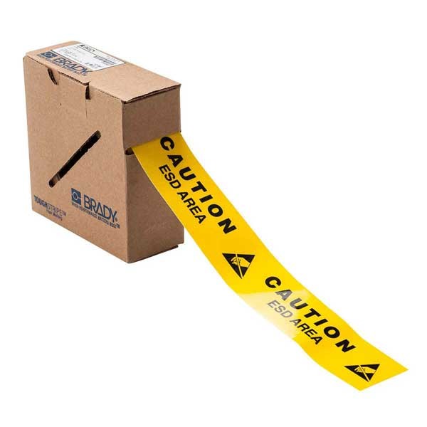 ToughStripe Bodenmarkierungsband B-514 – CAUTION ESD AREA – ESD-Schutz Bodenkennzeichnung, 30 m Roll