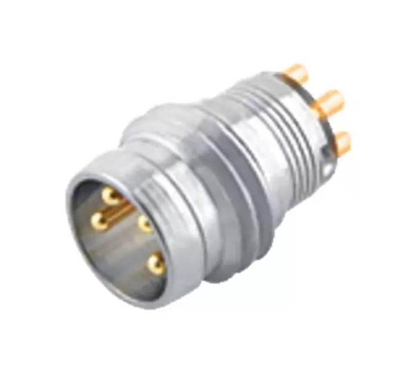 Binder Einbaustecker kurz, tauchlöten, ohne LED, Serie 718