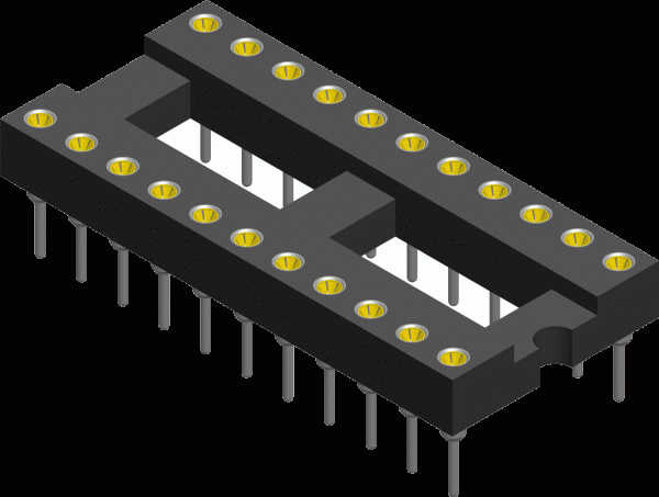 IC-Flachfassungen R2,54 Lötpin, Rasterbreite 7,62mm