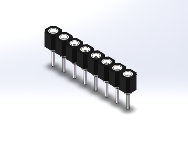 Präzisionsbuchsenleiste R2,54, einreihig, Höhe 4,1 mm, AU