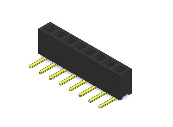 Buchsenleiste R2,00, einreihig, gewinkelt, Höhe 4,33 mm AU