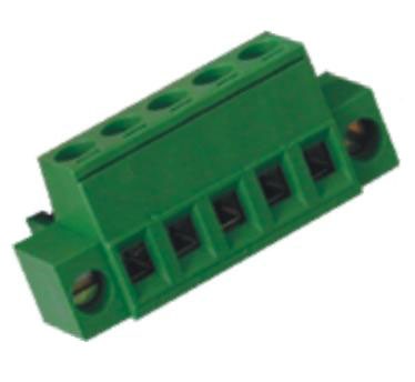 Buchsenstecker horizontal mit Flansch Raster 5,08 mm