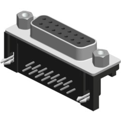 D-Sub mit Lötpinanschluss gewinkelt 9,4mm mit Boardlock