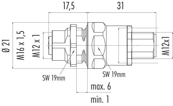 Binder Adapter Schaltschrankdurchführung M12 Serie 813