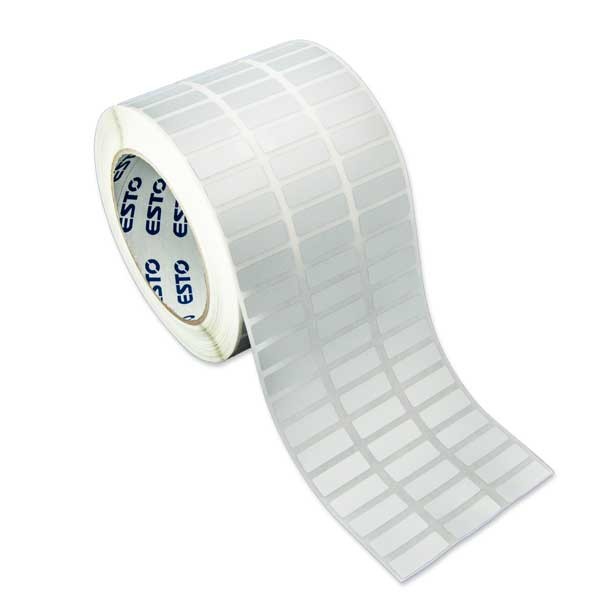 ESTO 2136 Etiketten-Rollen (3 Zoll Kern), Polyester silber matt