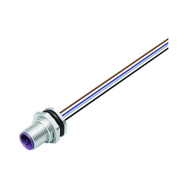 Binder Flanschstecker mit Litzen vorn Serie 766