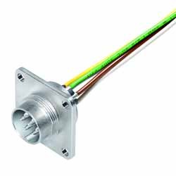 Binder Flanschstecker Vierkant Litze Serie 723