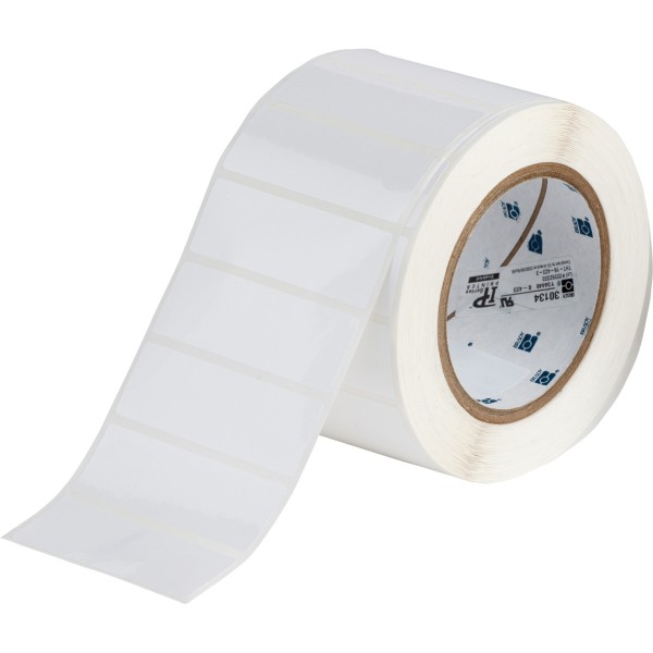 Brady THT-423 Etiketten-Rollen (3 Zoll Kern), einbahnig, Polyester weiss glänzend