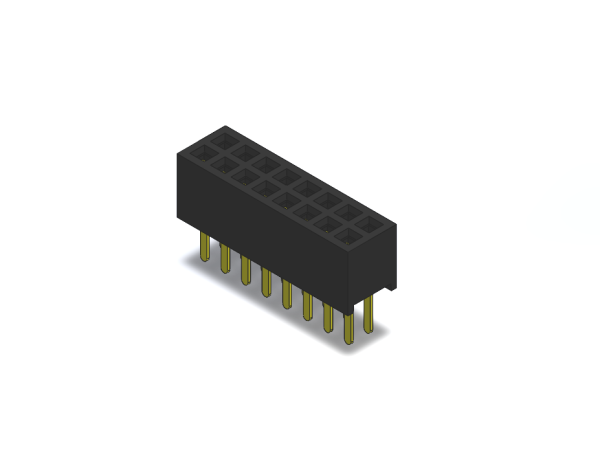 Buchsenleiste R1,27, zweireihig, Höhe 3,4 mm, 3-Punkt-Kontakt AU